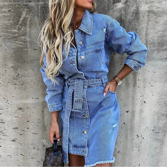 Pauletta Essential Denim Dress – Classic Casual Style for Women