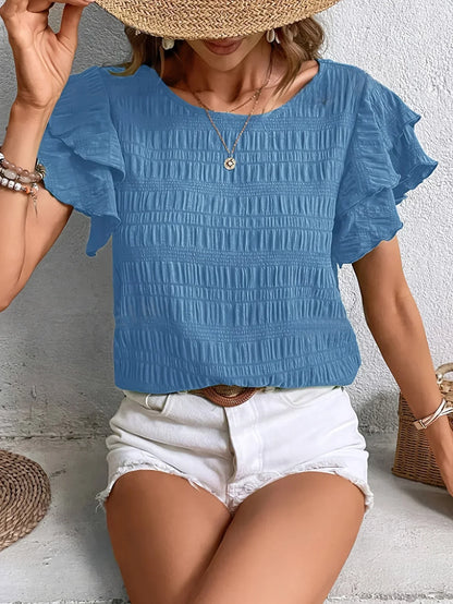 Blouse légère femme à volants – Haut respirant et élégant