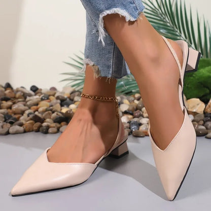 Escarpins slingback femme a talon bloc bas - Confortables et elegants
