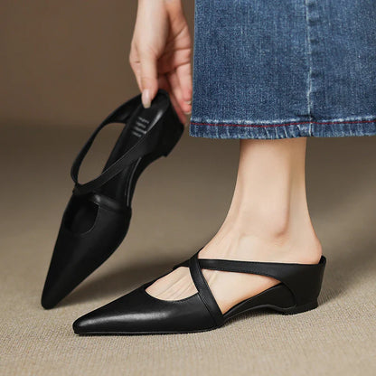 Mules en cuir véritable pour femmes – Élégantes, confortables et décontractées