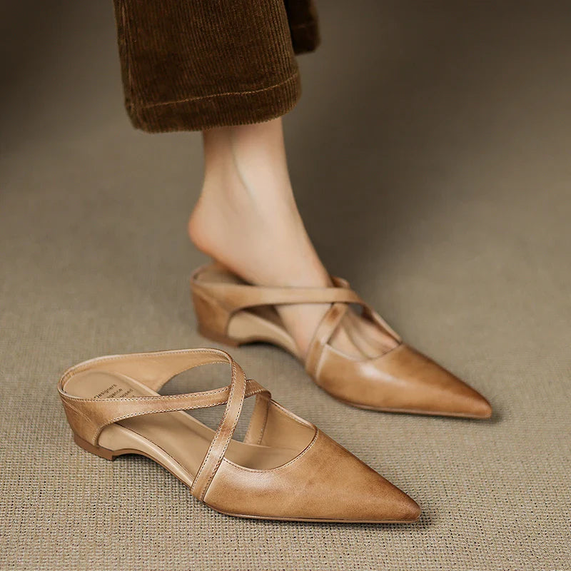 Mules en cuir véritable pour femmes – Élégantes, confortables et décontractées