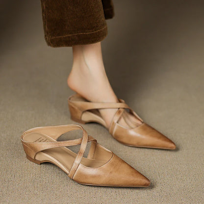 Mules en cuir véritable pour femmes – Élégantes, confortables et décontractées