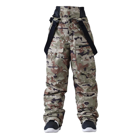 Waterproof Snowboarding Trousers for All Genders – Windproof Ski Trousers with Braces and Waist Protection
