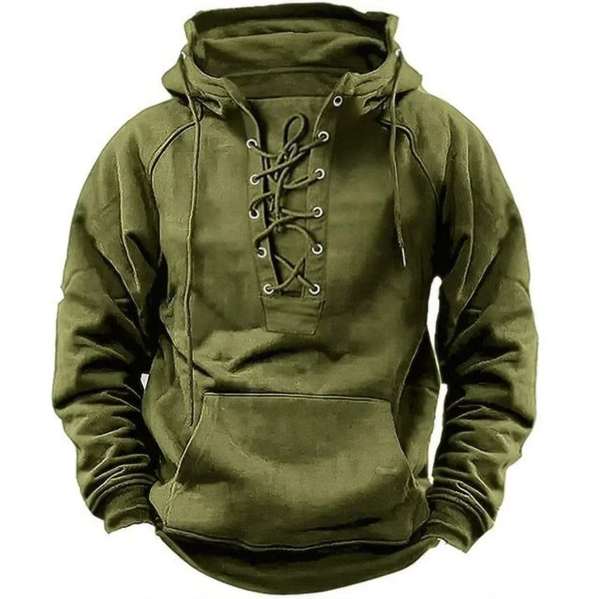 Hoodie robuste pour homme à lacets – Confort et style extérieur
