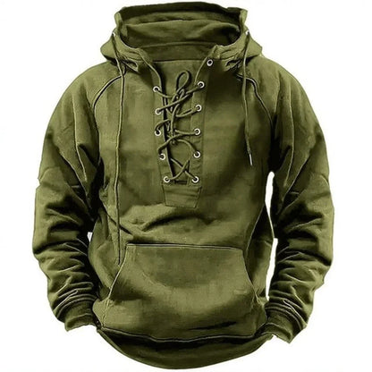 Hoodie robuste pour homme à lacets – Confort et style extérieur