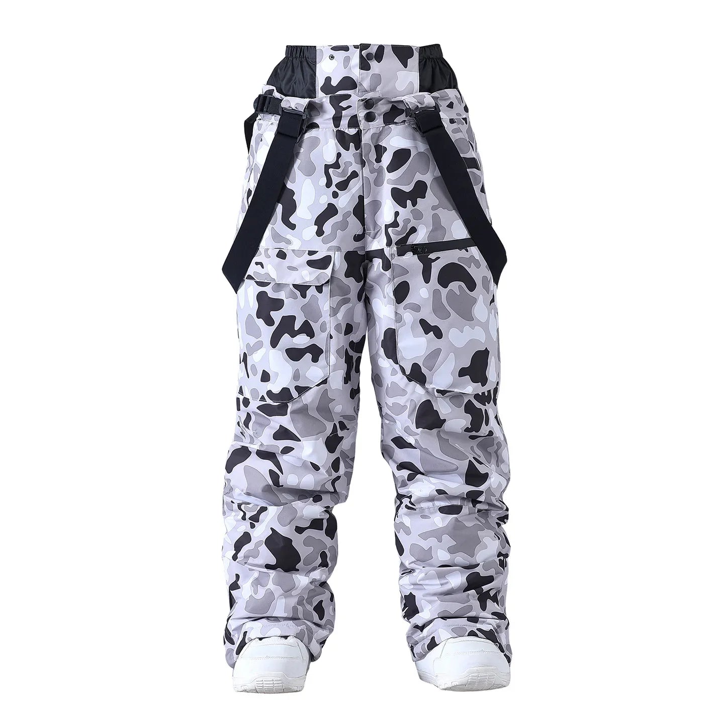 Pantalon de Snowboard Étanche Unisexe – Pantalon de Ski Coupe-Vent avec Bretelles et Protection de Taille