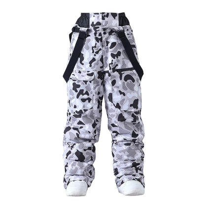 Pantalon de Snowboard Étanche Unisexe – Pantalon de Ski Coupe-Vent avec Bretelles et Protection de Taille