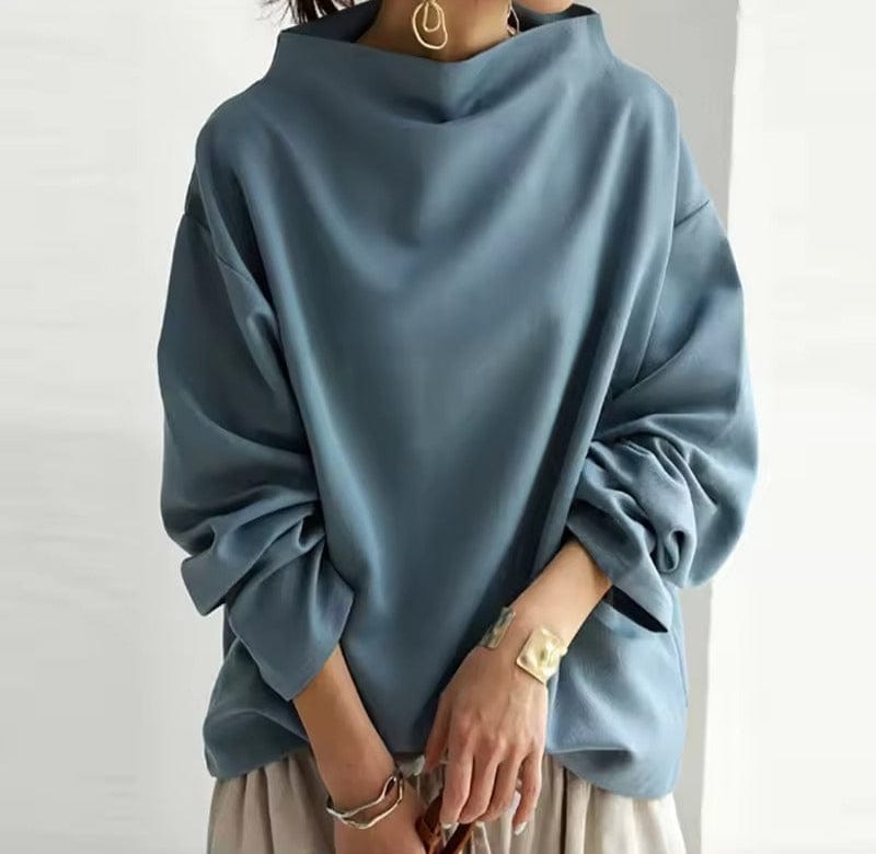 Haut en tricot doux à col montant pour femme
