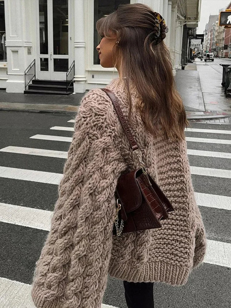 Pull Élégant et Chaud pour Femme – Pull Épais en Maille