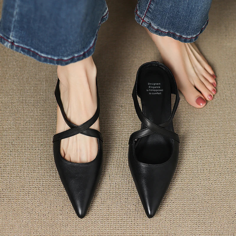 Mules en cuir véritable pour femmes – Élégantes, confortables et décontractées