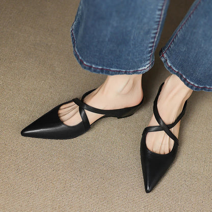 Mules en cuir véritable pour femmes – Élégantes, confortables et décontractées