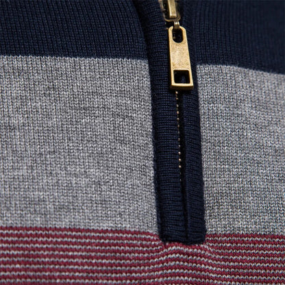 Pull Zippé À Rayures Homme – Style Intemporel Et Confort Moderne