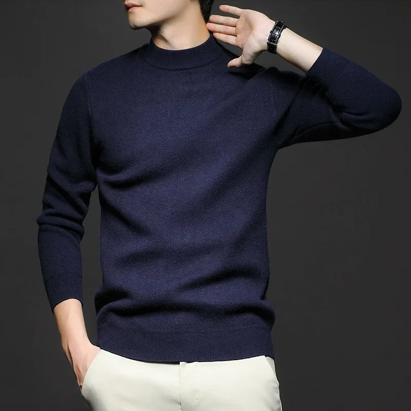 Pull en Laine Premium pour Homme à Col Mi-Haut – Pull Chaud et Stylé