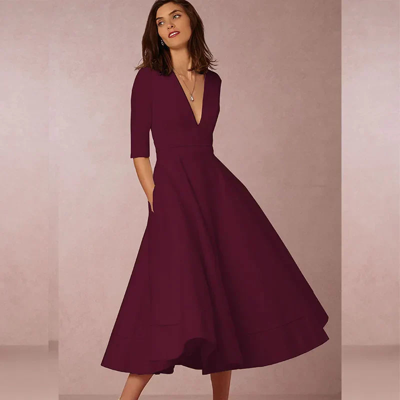 Robe Vintage Femme Ligne A Années 60 à Jupe Évasée – Élégante et Féminine