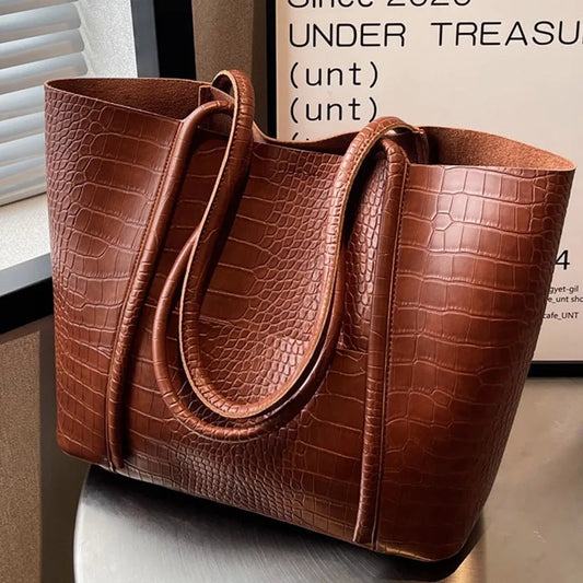 Sac à bandoulière en cuir croco pour femmes
