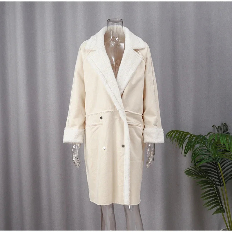 Manteau Long en Fausse Fourrure Épaissie Femme – Confort Luxueux pour l’Hiver