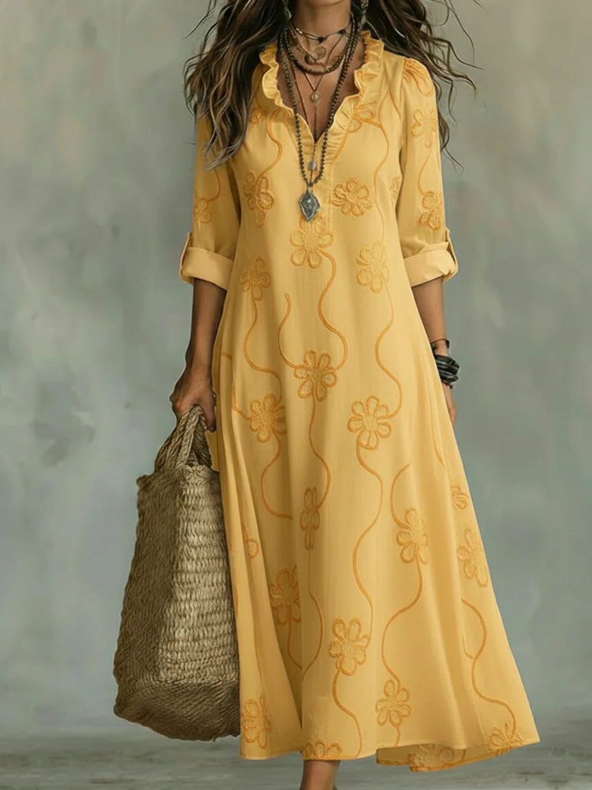 Women's Long Floral Summer Dress - Flowing and Radiant