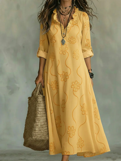 Women's Long Floral Summer Dress - Flowing and Radiant