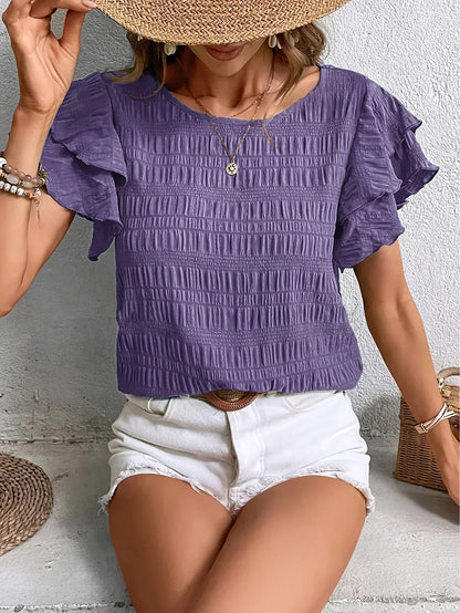 Blouse légère femme à volants – Haut respirant et élégant
