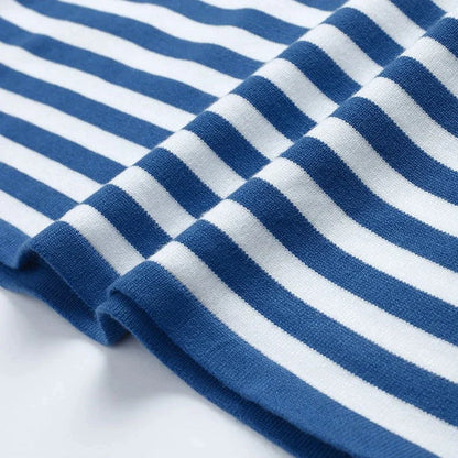 Sweat-Shirt Tricoté Rayé à Manches Longues pour Femme – Haut Décontracté Col Rond