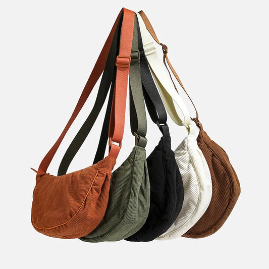 Sac bandoulière en velours côtelé élégant