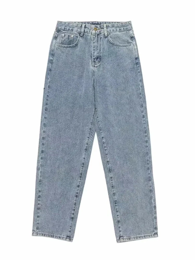Jean Baggy en Denim pour Homme – Détail Plissé, Coupe Décontractée