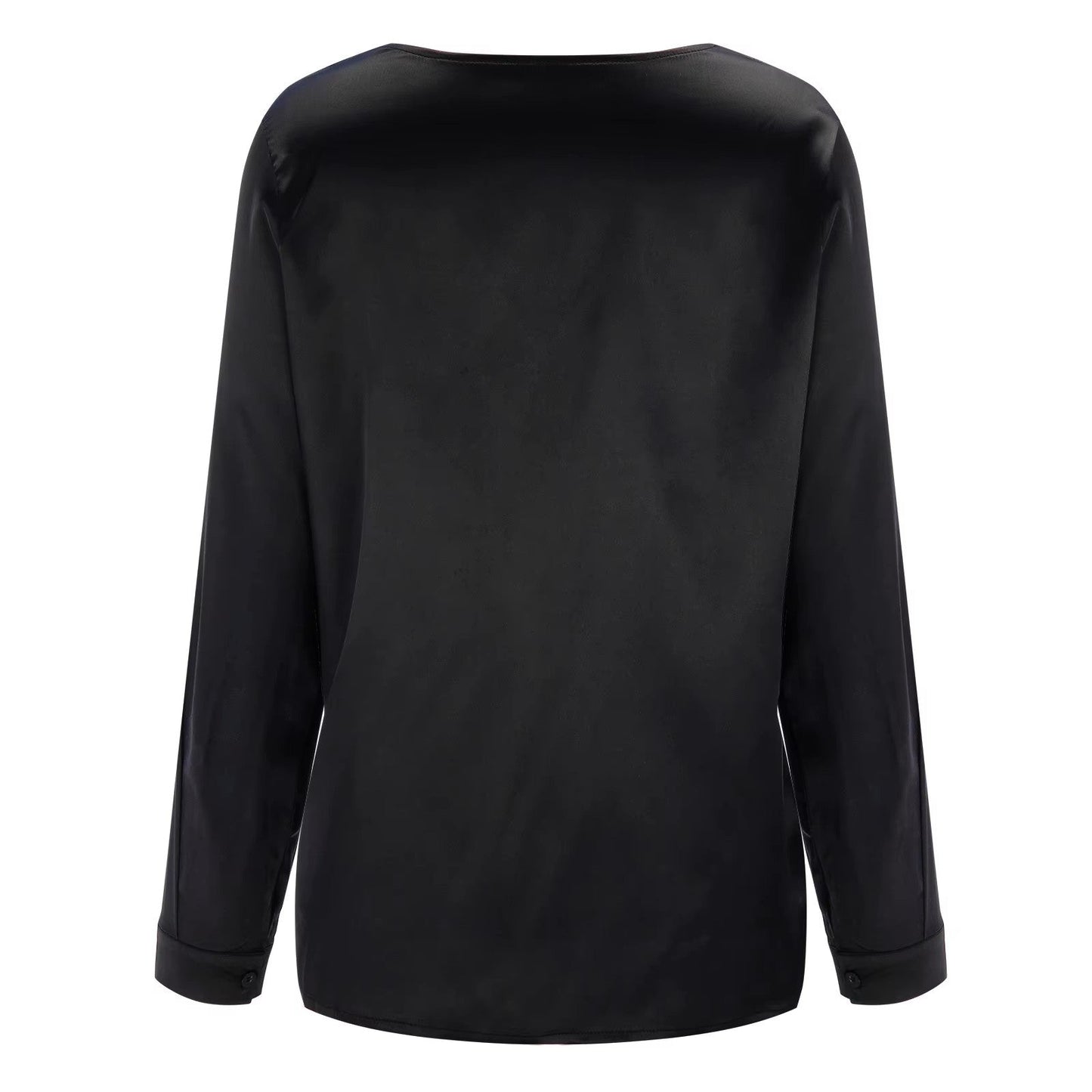 Chemisier satiné femme à décolleté plongeant – Blouse élégante fluide