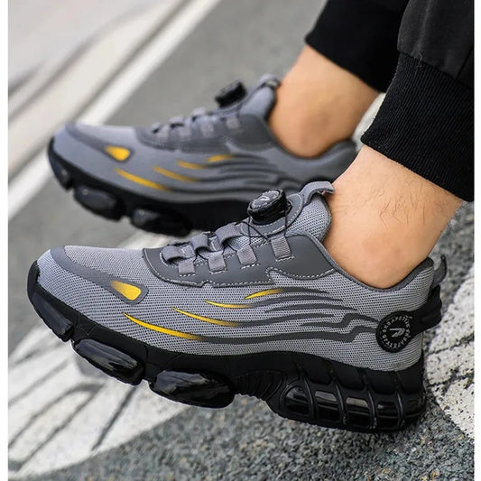 Homme Confortables Embout Acier Respirantes Antidérapantes Chaussures de Sécurité – Baskets de Travail Légères Durables Industrielles