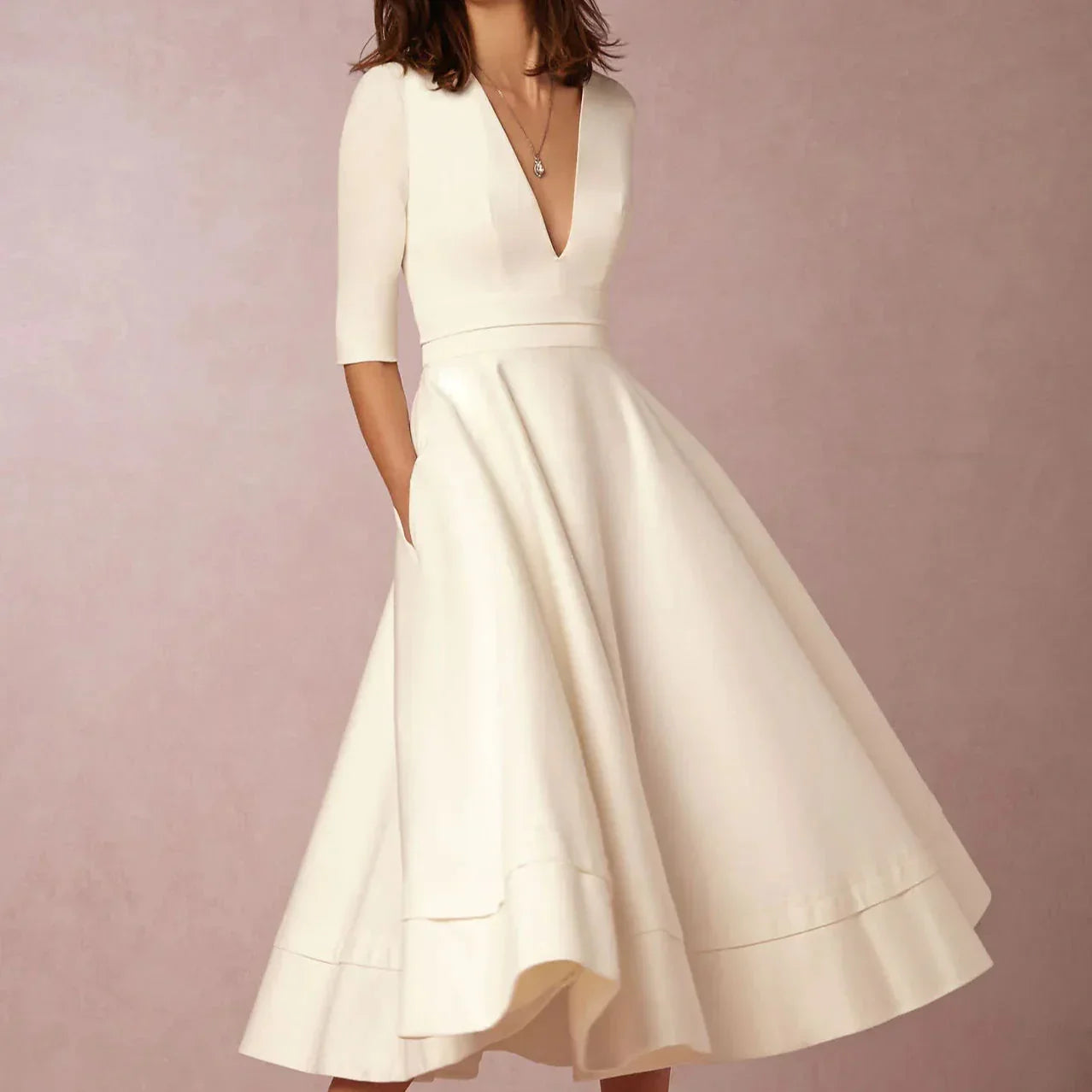 Robe Vintage Femme Ligne A Années 60 à Jupe Évasée – Élégante et Féminine