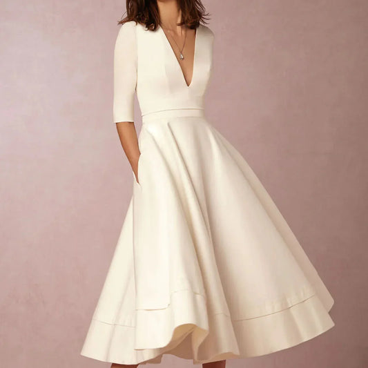 Robe Vintage Femme Ligne A Années 60 à Jupe Évasée – Élégante et Féminine
