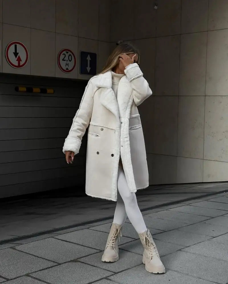 Manteau Long en Fausse Fourrure Épaissie Femme – Confort Luxueux pour l’Hiver