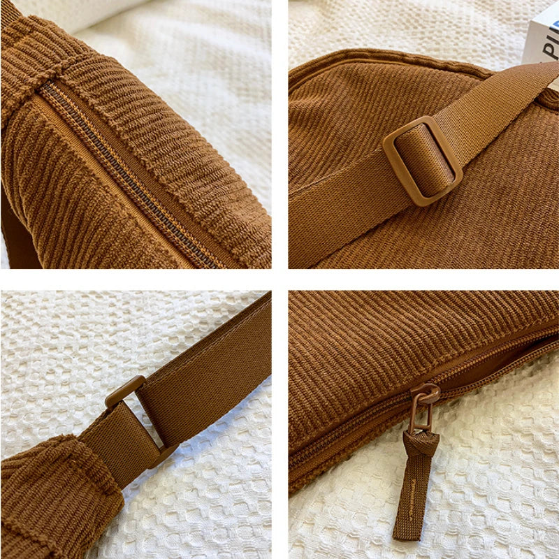 Sac Bandoulière en Velours Côtelé Premium Femme – Petit Sac à Épaule