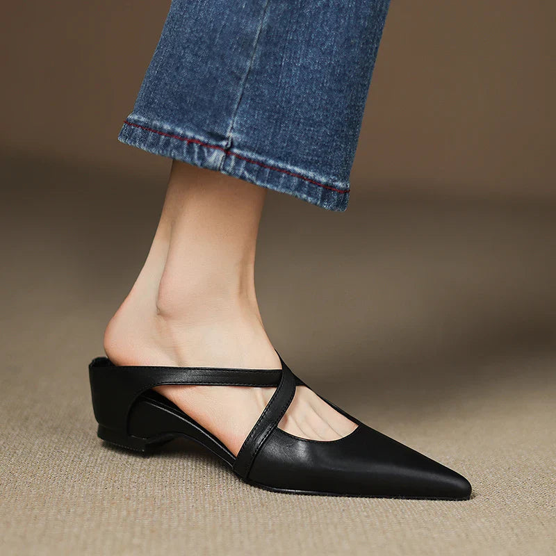 Mules en cuir véritable pour femmes – Élégantes, confortables et décontractées