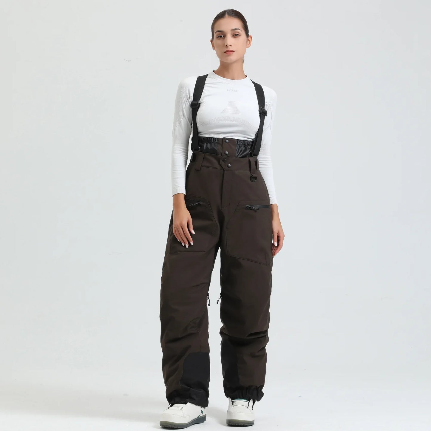 Pantalon de Ski Unisexe avec Bretelles – Pantalon de Snow Étanche pour Froid Extrême (-40°C)