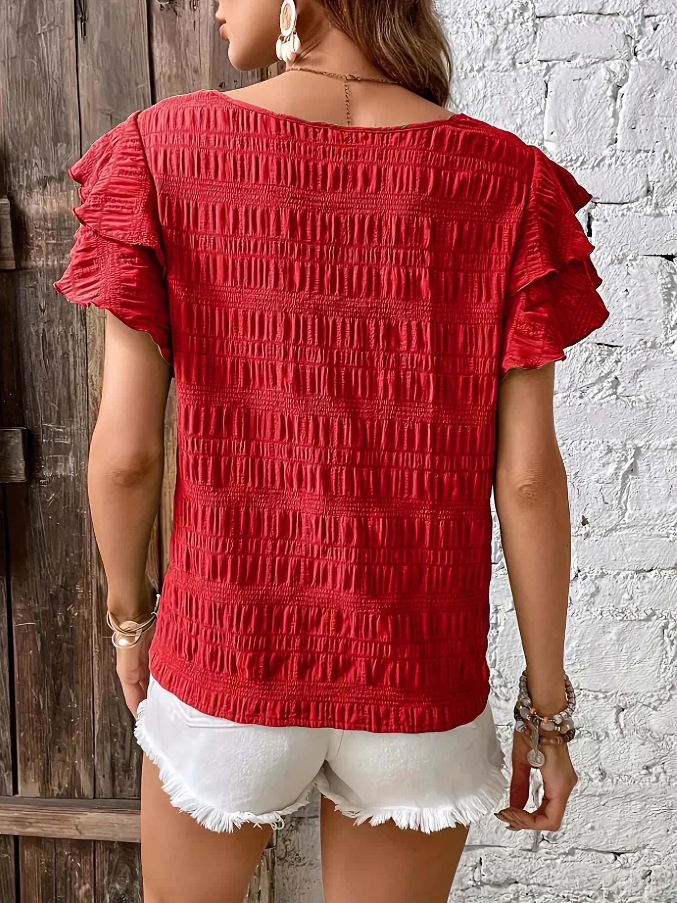 Blouse légère femme à volants – Haut respirant et élégant