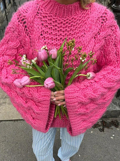 Pull Élégant et Chaud pour Femme – Pull Épais en Maille