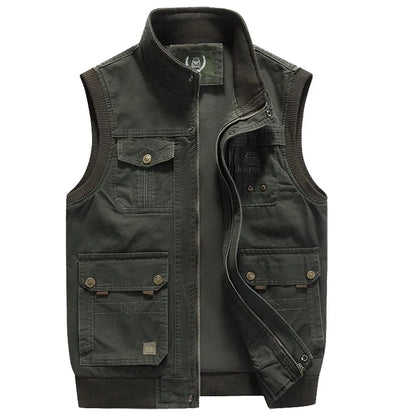 Gilet pour Homme Style Vintage à Poches Multiples