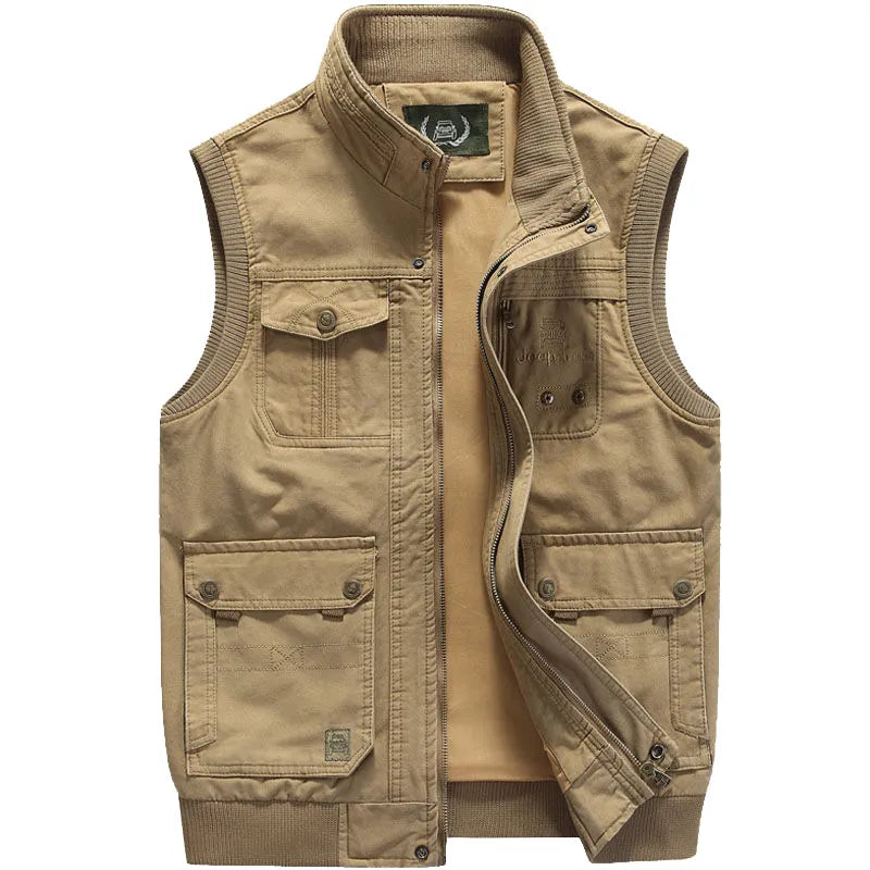 Gilet pour Homme Style Vintage à Poches Multiples