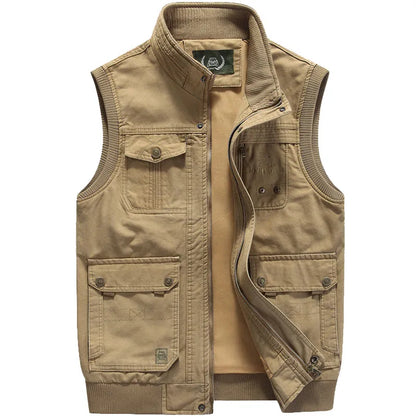 Gilet pour Homme Style Vintage à Poches Multiples