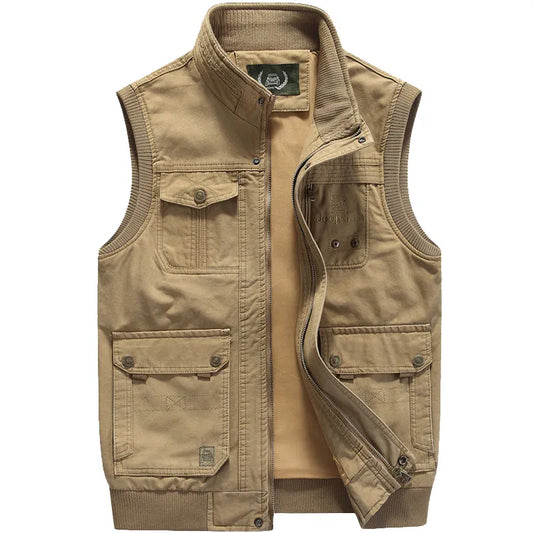 Gilet pour Homme Style Vintage à Poches Multiples