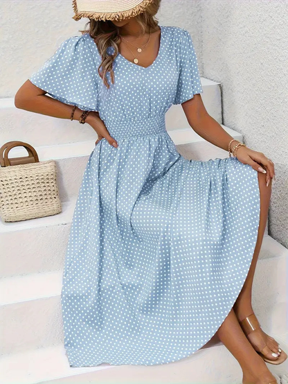 Robe Cache-Cœur Florale Élégante pour Femme – Style Estival à Volants