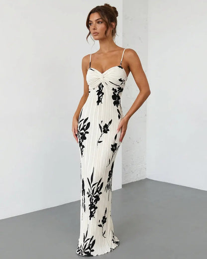Robe maxi fleurie femme bustier twist - Fluide et raffinee