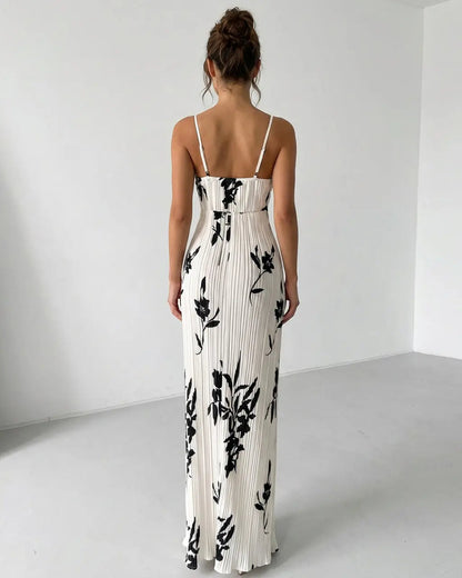 Robe maxi fleurie femme bustier twist - Fluide et raffinee