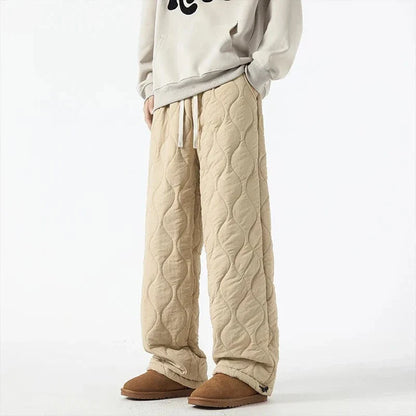 Pantalon Hiver Matelassé Homme à Coupe Ample – Pantalons Chauds et Confortables