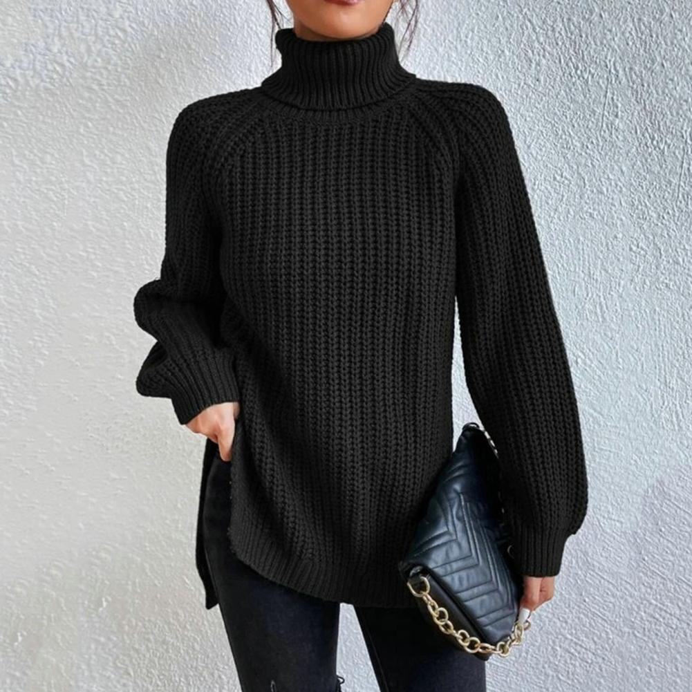 Pull col roulé tricoté tendance pour femmes