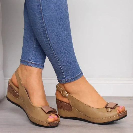 Sandales confort orthopédiques plateforme ouvertes à boucle femmes – Légères, ajustables, soutien d’été