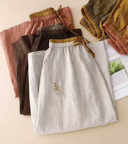 Jupe Femme Élégante Mi-Longue Taille Haute en Lin – Jupe A-Line d’Été