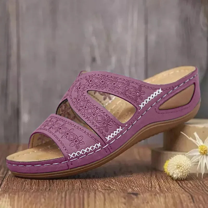 Sandales Orthopédiques Compensées à Brides Femmes – Amorti, Élégance