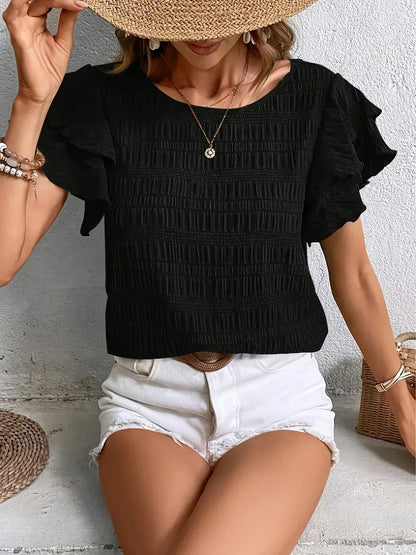 Blouse légère femme à volants – Haut respirant et élégant