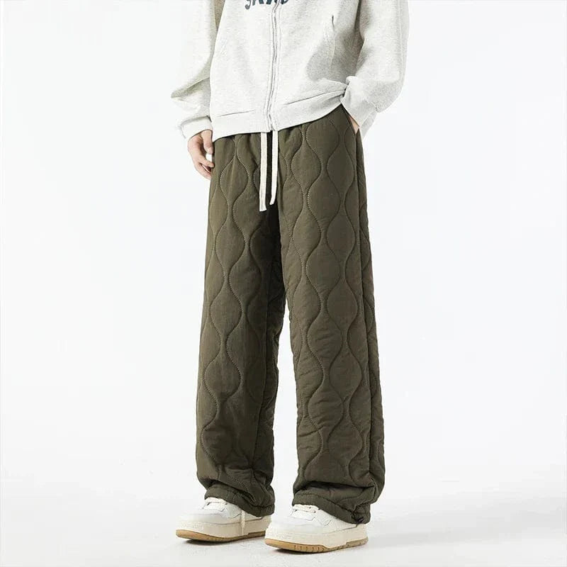 Pantalon Hiver Matelassé Homme à Coupe Ample – Pantalons Chauds et Confortables